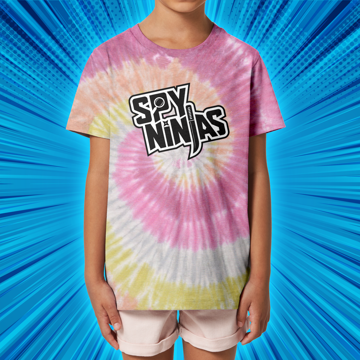 Spy Ninjas Youth Tie-Dye T-Shirt - Desert Rose