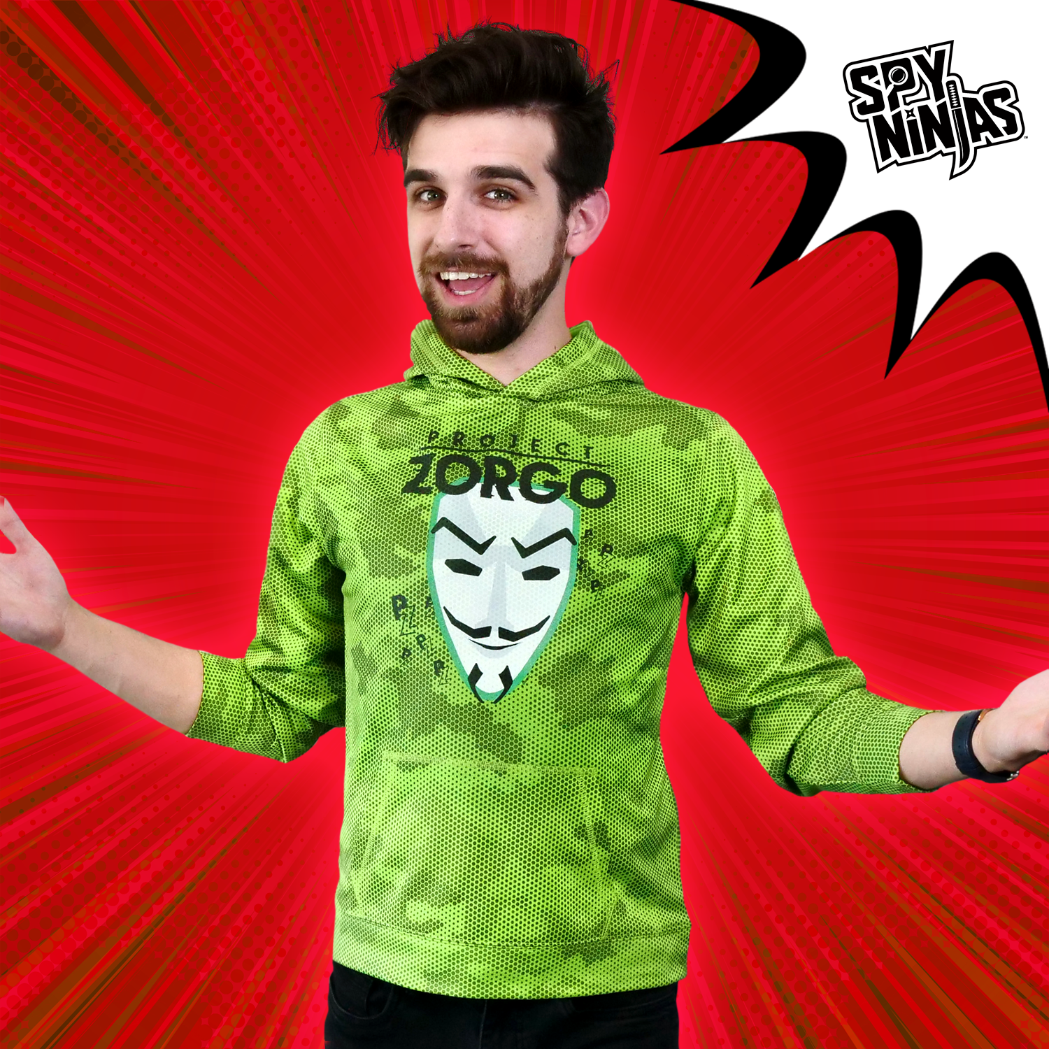 Project Zorgo™ Tech Hoodie - Lime Shock | Spy Ninjas Store Project Zorgo™ Tech Hoodie - Lime Shock | Spy Ninjas Store